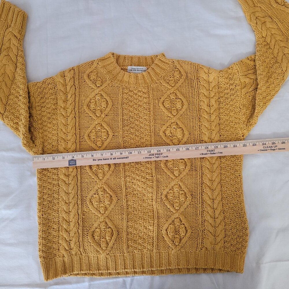 Vintage Yellow Cable Knit Sweater Pullover Limited Express   Size S - Picture 13 of 15